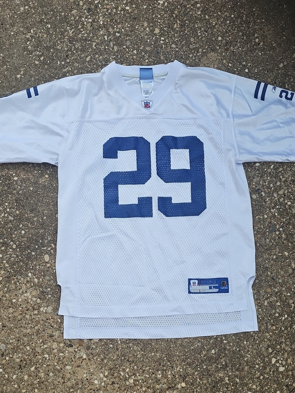 Reebok Indianapolis Colts Joseph Addai NFL White Blue Football Jersey 29 Youth L